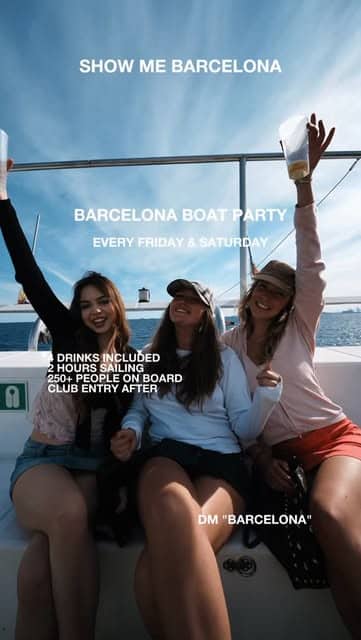 Show Me Barcelona Instagram reel preview for the Barcelona boat party