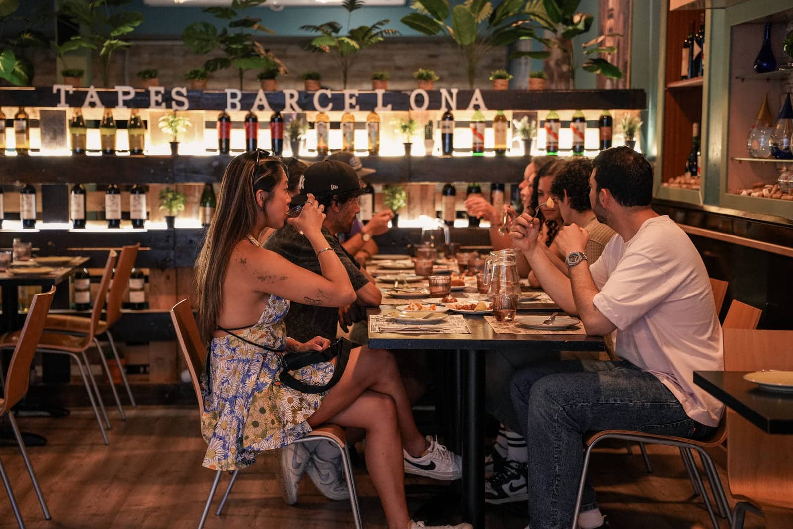A group sharing tapas in Barcelona